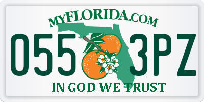 FL license plate 0553PZ