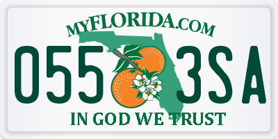 FL license plate 0553SA