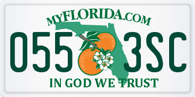 FL license plate 0553SC