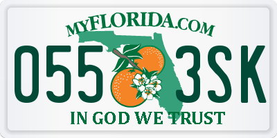 FL license plate 0553SK