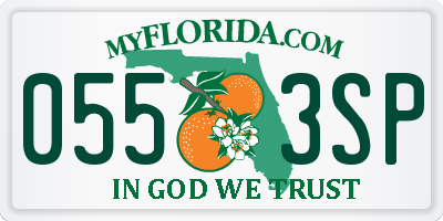 FL license plate 0553SP