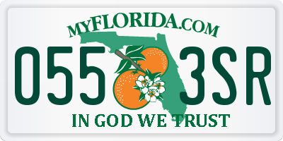 FL license plate 0553SR