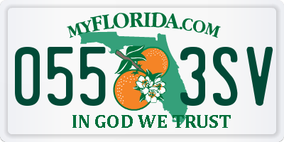 FL license plate 0553SV