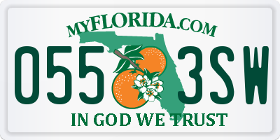 FL license plate 0553SW