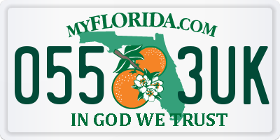 FL license plate 0553UK