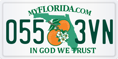 FL license plate 0553VN