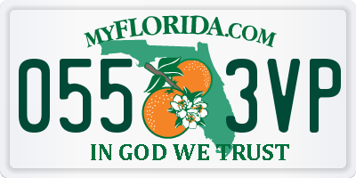 FL license plate 0553VP