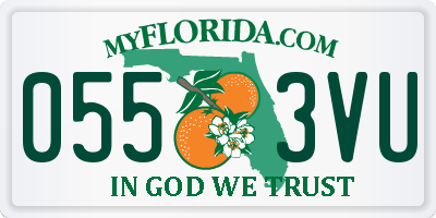 FL license plate 0553VU