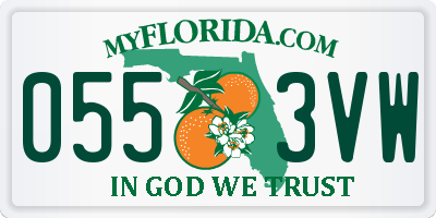 FL license plate 0553VW
