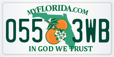 FL license plate 0553WB