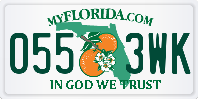FL license plate 0553WK