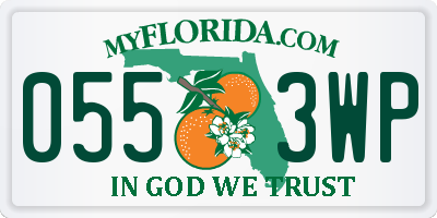 FL license plate 0553WP