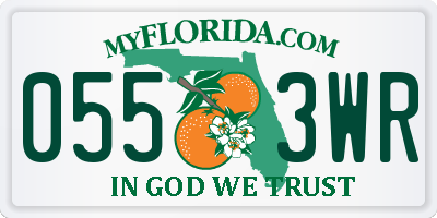 FL license plate 0553WR