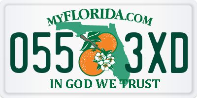 FL license plate 0553XD
