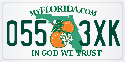 FL license plate 0553XK