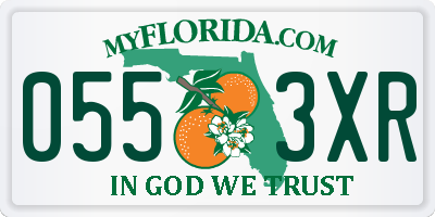 FL license plate 0553XR