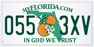 FL license plate 0553XV