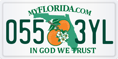 FL license plate 0553YL
