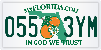 FL license plate 0553YM