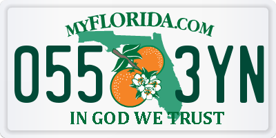 FL license plate 0553YN