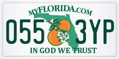 FL license plate 0553YP