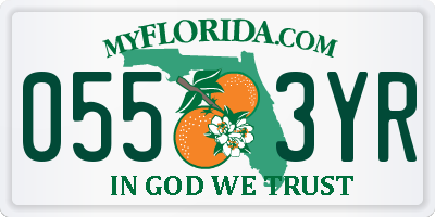 FL license plate 0553YR