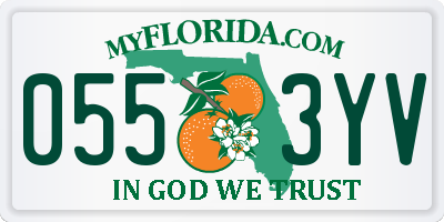 FL license plate 0553YV