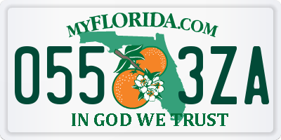 FL license plate 0553ZA