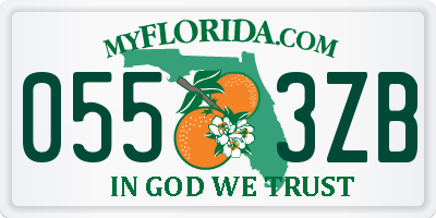 FL license plate 0553ZB