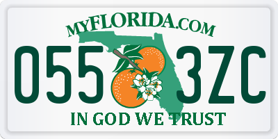 FL license plate 0553ZC