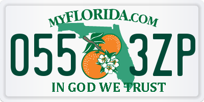 FL license plate 0553ZP