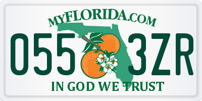 FL license plate 0553ZR