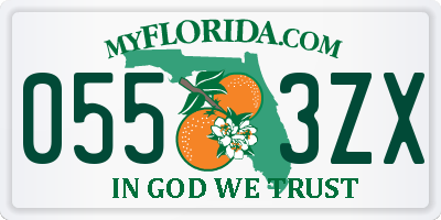 FL license plate 0553ZX