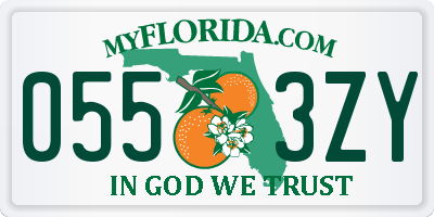 FL license plate 0553ZY