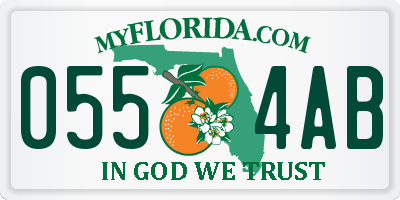 FL license plate 0554AB