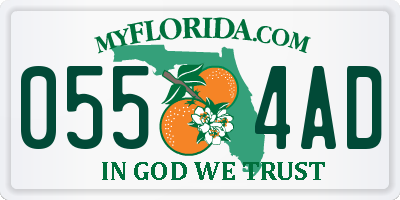 FL license plate 0554AD