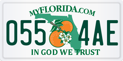 FL license plate 0554AE