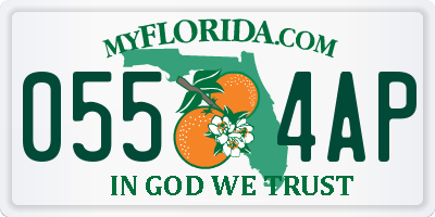 FL license plate 0554AP