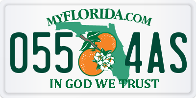 FL license plate 0554AS