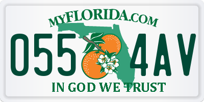 FL license plate 0554AV