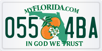 FL license plate 0554BA