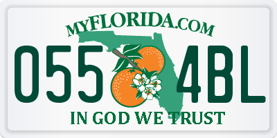 FL license plate 0554BL
