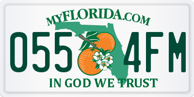 FL license plate 0554FM