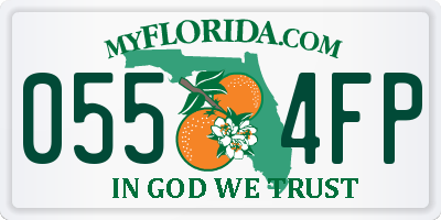 FL license plate 0554FP