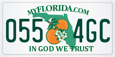FL license plate 0554GC