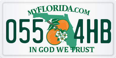 FL license plate 0554HB