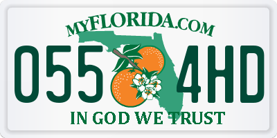 FL license plate 0554HD