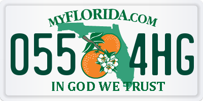 FL license plate 0554HG