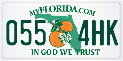FL license plate 0554HK