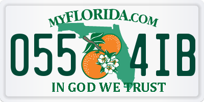 FL license plate 0554IB